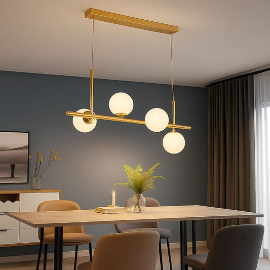 Lustra cu bec moderna LOFT Pavilion, 4x G9, Auriu, Metal, Inaltime Reglabila