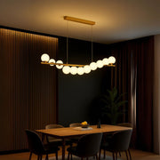 Lustra LOFT Hall, 11x G9, Alb Auriu, Metal, Inaltime Reglabila, Elegant