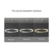 Lustra LED cu telecomanda si cristal LUIGI, 35W, lumina Rece/Calda/Neutra, Dimabila, Auriu