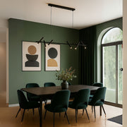 Lustra LED cu telecomanda Harman, 23W, 6 Surse, Lumina Neutra, Negru