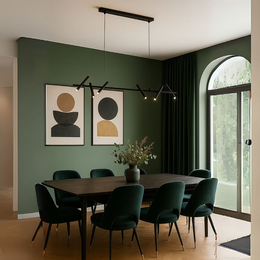 Lustra LED cu telecomanda Harman, 23W, 6 Surse, Lumina Neutra, Negru