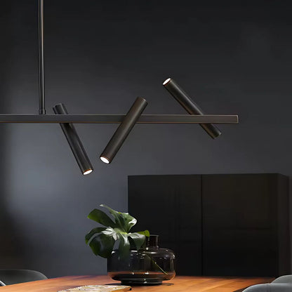 Lustra LED cu telecomanda Harman, 23W, 6 Surse, Lumina Neutra, Negru