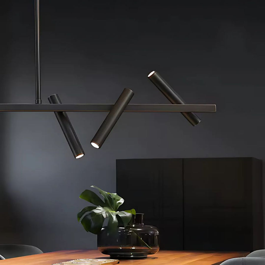 Lustra LED cu telecomanda Harman, 23W, 6 Surse, Lumina Neutra, Negru