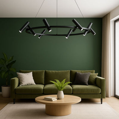 Lustra LED  Harman, 29W, 8 Surse, Lumina Neutra, Negru