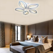 Lustra LED cu telecomanda ORCHID 65W, 5 Petale, lumina Rece/Calda/Neutra, Dimabila, Alb