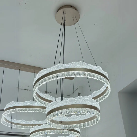 Lustra LED suspendata cu telecomanda NIVALIS, 126W, lumina Rece/Calda/Neutra, Dimabila,Inaltime Reglabila, Auriu