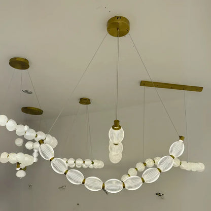 Lustra LED suspendata cu telecomanda FAUSTO, 48W, lumina Rece/Calda/Neutra, Dimabila,Inaltime Reglabila, Auriu