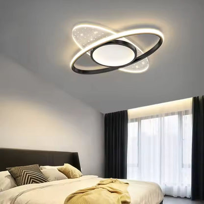Lustra LED cu telecomanda VARIO 69W, Oval , lumina Rece/Calda/Neutra, Dimabila, Negru