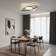Lustra LED cu telecomanda VARIO 69W, Oval , lumina Rece/Calda/Neutra, Dimabila, Negru