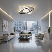 Lustra LED cu telecomanda VARIO 69W, Oval , lumina Rece/Calda/Neutra, Dimabila, Negru