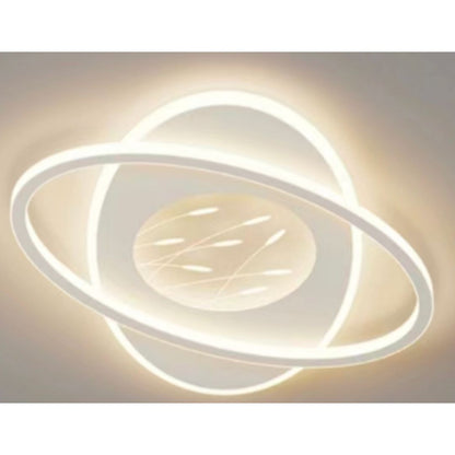 Lustra LED cu telecomanda VOLTA 96W, Ovala, lumina Rece/Calda/Neutra, Dimabila, Alb
