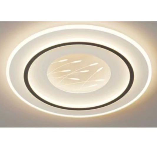 Lustra LED cu telecomanda LINEA 125W, Rotunda, lumina Rece/Calda/Neutra, Dimabila, Negru