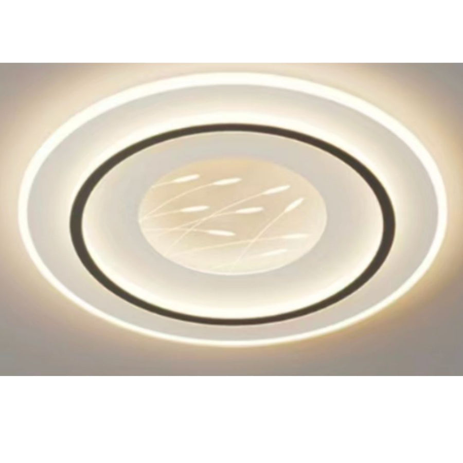 Lustra LED cu telecomanda LINEA 125W, Rotunda, lumina Rece/Calda/Neutra, Dimabila, Negru
