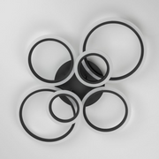 Lustra LED cu telecomanda BETTY 82W, 6 Cercuri, lumina Rece/Calda/Neutra, Dimabila, Negru