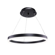 Lustra LED suspendata cu telecomanda ANINA 33W, 1 Cerc, lumina Rece/Calda/Neutra, Dimabila, Negru, Inaltime Reglabila