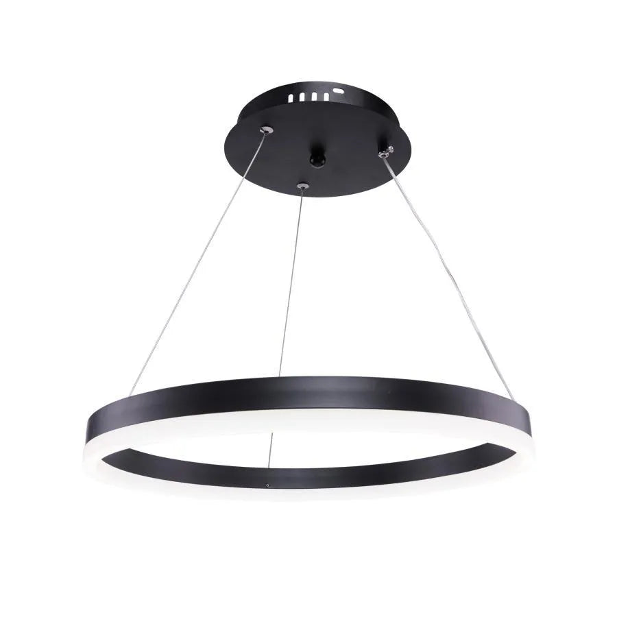 Lustra LED suspendata cu telecomanda ANINA 33W, 1 Cerc, lumina Rece/Calda/Neutra, Dimabila, Negru, Inaltime Reglabila