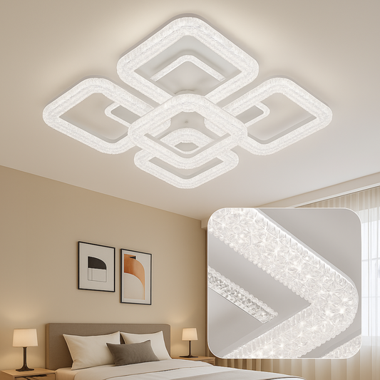 Lustra LED Astrid cu Telecomanda, 114W, Dimabil, Alb