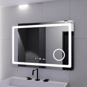 Oglinda LED Rectangulara, 90x60cm, Souverain MotionGlow Marcello, Sistem Dezaburire, Ceas & Termometru, Lupa Cosmetica, Dimabila