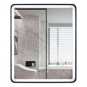 Oglinda LED Rectangulara 70x90cm EDGE Touch Sistem Dezaburire, Rama Neagra