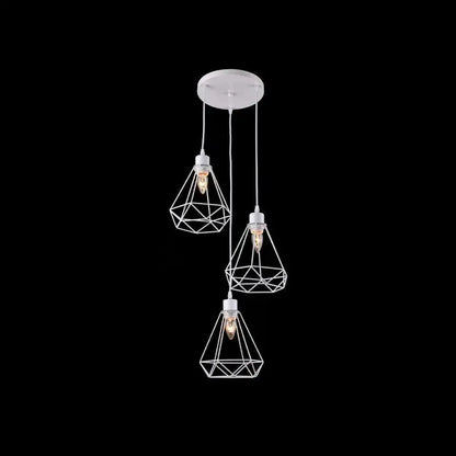 Lustra Forma Diamant, STRUKTUR, 3xE27, Alb, Metal
