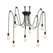 Pendul Paianjen 8*E27, Negru, Metal, 743/8