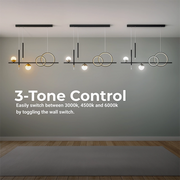 Lustra LED suspendata cu telecomanda DAMARA 44W, lumina Rece/Calda/Neutra, Dimabila, Negru, Inaltime Reglabila