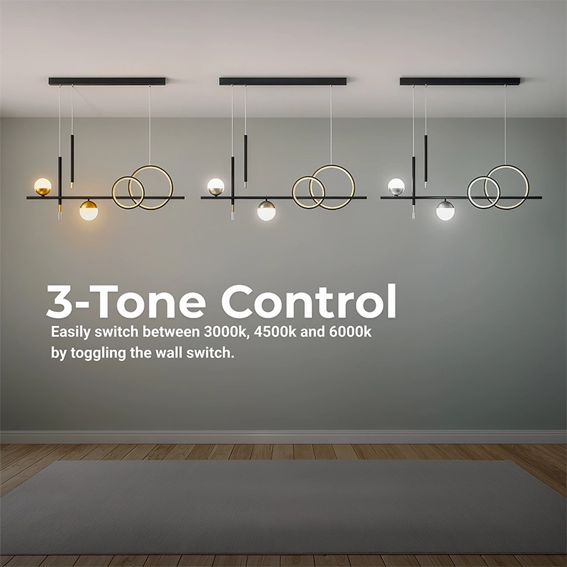 Lustra LED suspendata cu telecomanda DAMARA 44W, lumina Rece/Calda/Neutra, Dimabila, Negru, Inaltime Reglabila