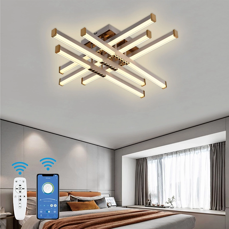 Lustra LED cu Telecomanda AXIAL, 83W, 6 Elemente, Lumina Rece/Clada/Neutra, Dimabila, Alb