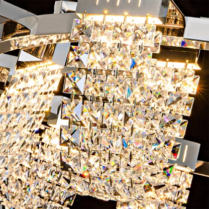 Lustra LED Suspendata, STRATUS Supremo, Cristal si Metal, 15W, Lumina Rece/Calda/Neutra 3000K/4000K/6000K, Iluminat Luxos