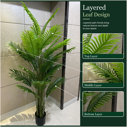 Plantă Artificială Tip Palmier Areca, 25 frunze, 190 cm, Verde