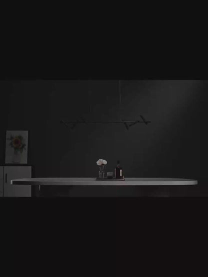 Lustra LED cu telecomanda Harman, 23W, 6 Surse, Lumina Neutra, Negru