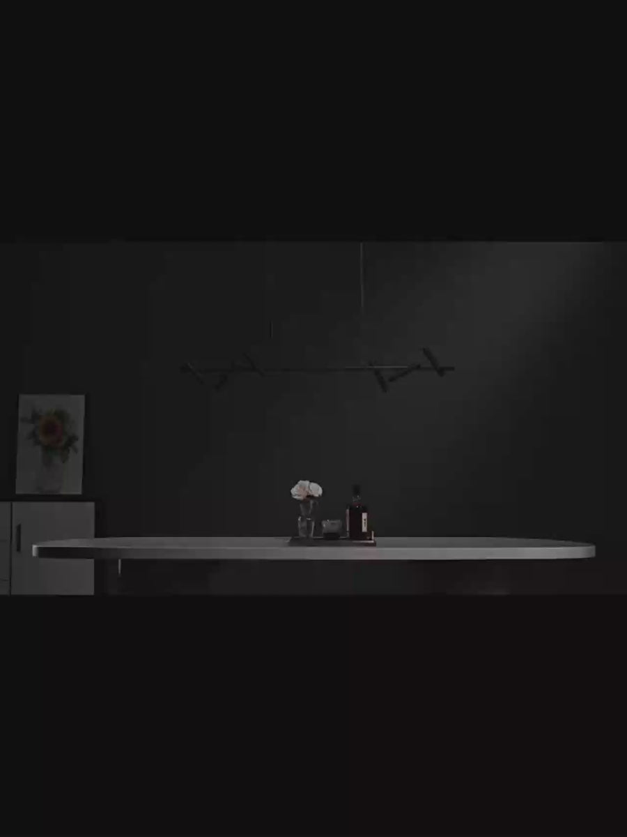 Lustra LED cu telecomanda Harman, 23W, 6 Surse, Lumina Neutra, Negru