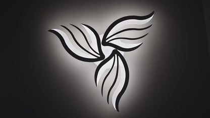 Lustra LED cu telecomanda SAKURA 37W, 3 Petale, lumina Rece/Calda/Neutra, Dimabila, Alb