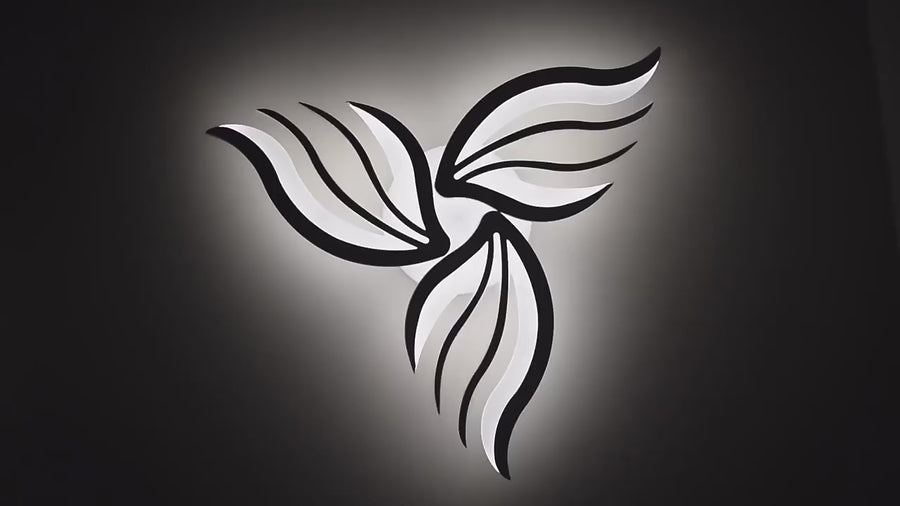 Lustra LED cu telecomanda SAKURA 37W, 3 Petale, lumina Rece/Calda/Neutra, Dimabila, Alb