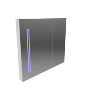 Oglinda LED cu Dulap PLANO 80x70 cm Alb  Senzor Touch si Depozitare