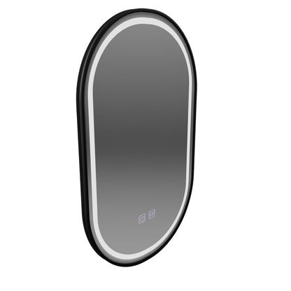 Oglinda LED Ovala 60x100cm VETRO Touch Sistem Dezaburire Dimabila, Rama Neagra