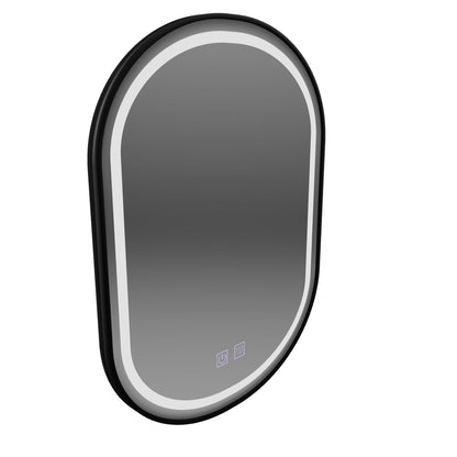 Oglinda LED Ovala 60x80cm VETRO Touch Sistem Dezaburire Dimabila, Rama Neagra