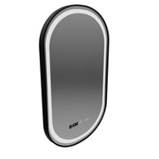 Oglinda LED Senzor Helmut Sistem Dezaburire, Ceas si Temperatura 50x80 cm Rama Negru Brushed Marcello Funghi