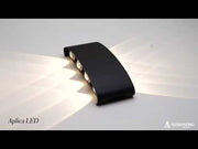 Fantas Aplica LED de Exterior si Interior, 8 Surse x 1W, IP65, Metalic, Negru, 3000K