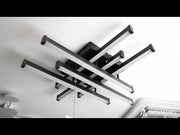 Lustra LED cu Telecomanda LINEX, 81W, 6 Elemente, Liniara, lumina Rece/Calda/Neutra, Dimabila, Negru