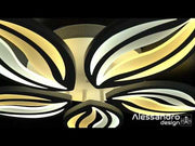 Lustra LED cu telecomanda ORCHID 65W, 5 Petale, lumina Rece/Calda/Neutra, Dimabila, Alb