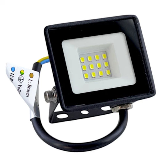 Proiector LED 10W 6000K IP65 220-230V 12 surse Carcasa Negra Metalica