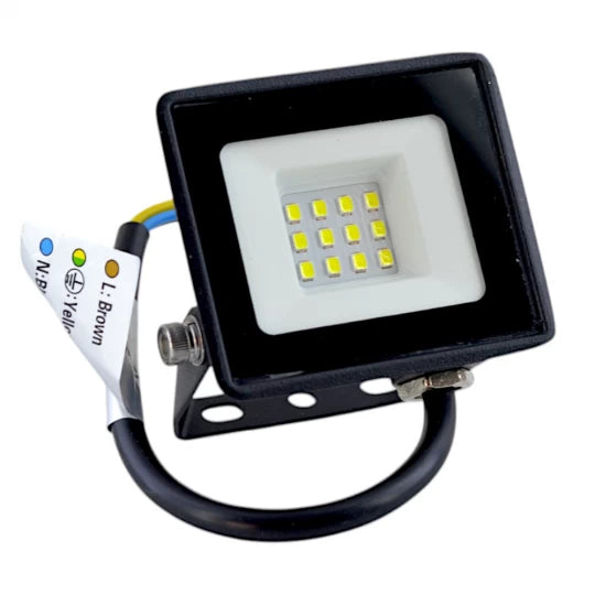 Proiector LED 10W 6000K IP65 220-230V 12 surse Carcasa Negra Metalica