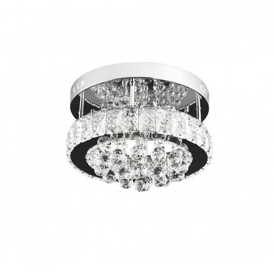 Lustra LED cu cristal ABEL 22W, Diametru 25cm, lumina Rece/Calda/Neutra , Crom Lucios