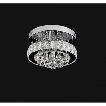 Lustra LED cu cristal ABEL 22W, Diametru 25cm, lumina Rece/Calda/Neutra , Crom Lucios
