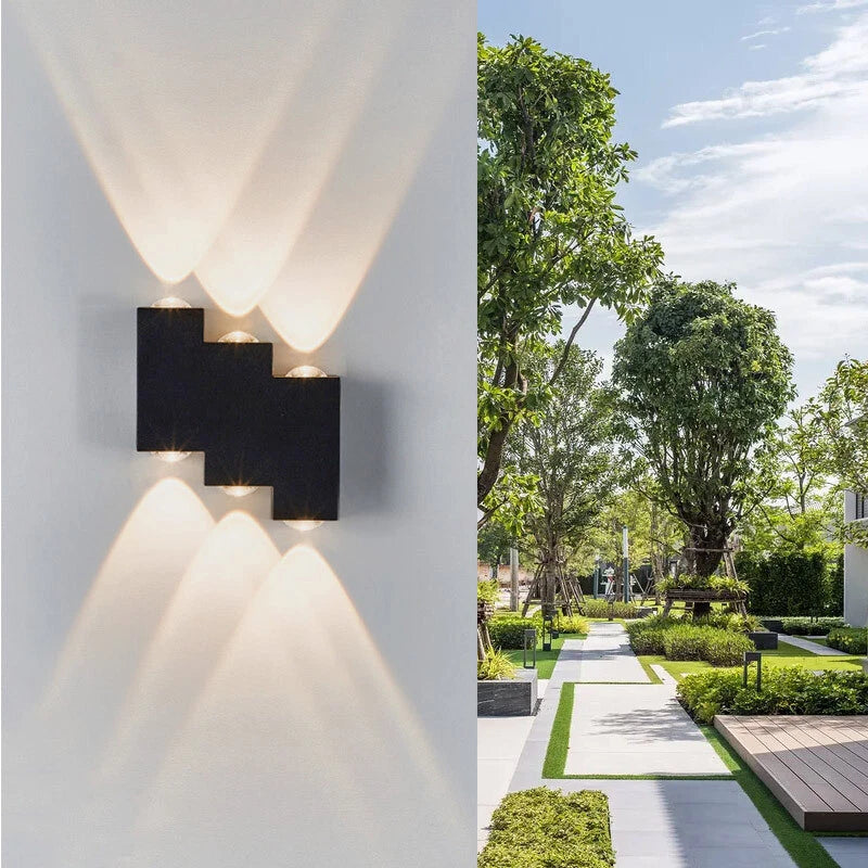 Aplica LED AX232, Exterior, 6 Surse, 6W, Negru, 3000K