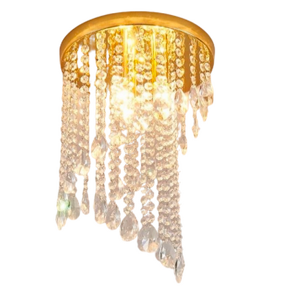 Candelabru Cristal LINDERHOF Petito , Diametru 25cm, 2*E14, Auriu Lucios