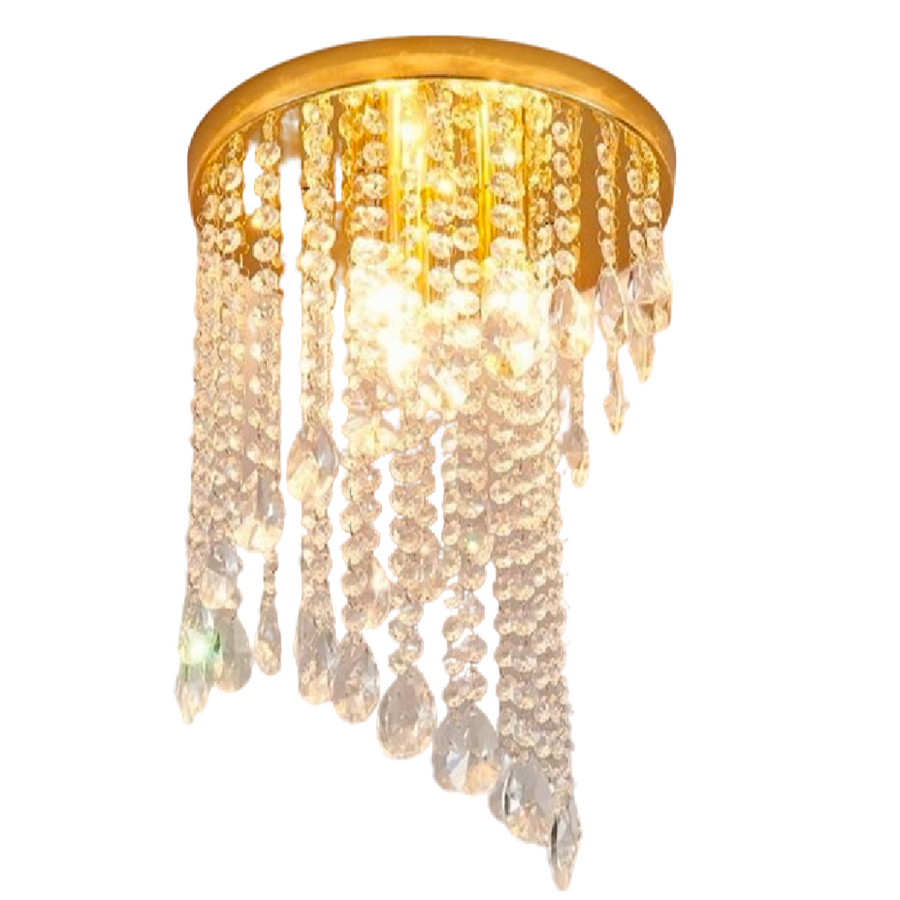 Candelabru Cristal LINDERHOF Petito , Diametru 25cm, 2*E14, Auriu Lucios