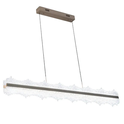 Lustra LED suspendata cu telecomanda NIVALIS 56W, Lungime 120cm, lumina Rece/Calda/Neutra, Dimabila,Inaltime Reglabila, Auriu