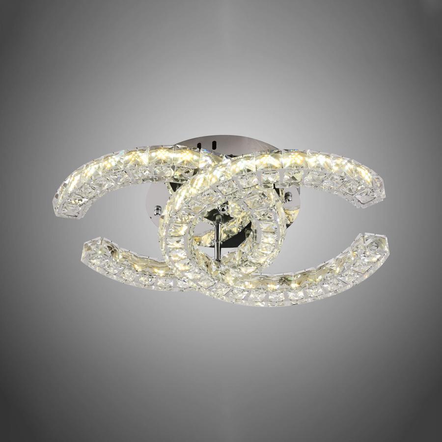 Lustra LED Cristal cu Telecomanda Shia 56W Dimabila Argintiu
